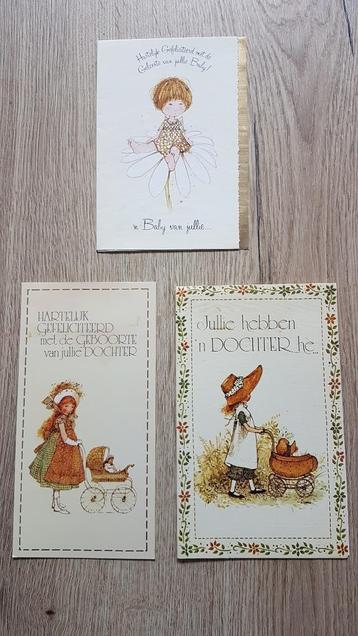 3 Kaarten 1976 HOLLY HOBBIE Gefeliciteerd Met Geboorte 