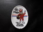 FLIPJE TIEL STOFBUTTON, Verzamelen, Speldjes, Pins en Buttons, Ophalen of Verzenden, Zo goed als nieuw, Figuurtje, Button