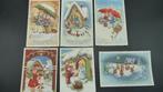 6 antieke kerstkaarten / Nieuwjaarskaarten, Verzamelen, Ansichtkaarten | Themakaarten, Ophalen of Verzenden, 1920 tot 1940, Ongelopen