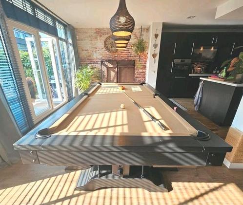 Top Table Lexor Pooltafel / eettafel Industrial BlackOak 8FT, Sport en Fitness, Biljarten en Poolen, Zo goed als nieuw, Pooltafel