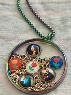 *Uniek!* Ketting+lockethanger+ floaters Johannes Vermeer…, Ophalen of Verzenden, Nieuw, Zilver, Overige materialen