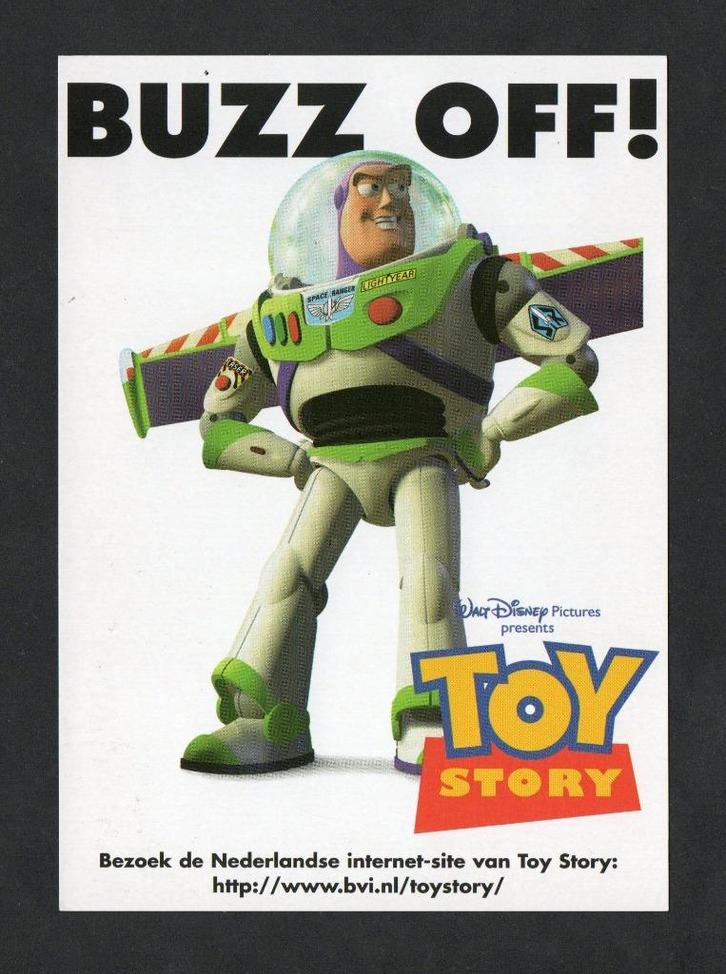 Toy Story Walt Disney Pictures Buzz Off!, Verzamelen, Ansichtkaarten | Themakaarten, Ongelopen, 1980 tot heden, Cultuur en Media
