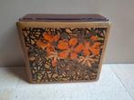 Antiek Japans lakdoosje met bamboe en oranje bloemen, Ophalen of Verzenden