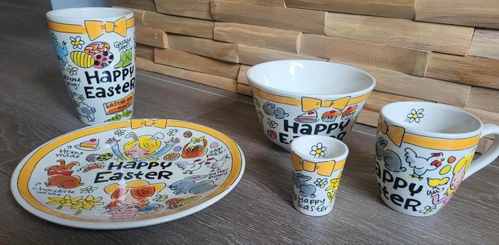 Blond Amsterdam set paasservies Happy Easter, Huis en Inrichting, Keuken | Servies, Zo goed als nieuw, Kop(pen) en/of Schotel(s)