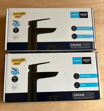 Grohe QuickFix Start wastafelmengkraan met push open zwart beschikbaar voor biedingen