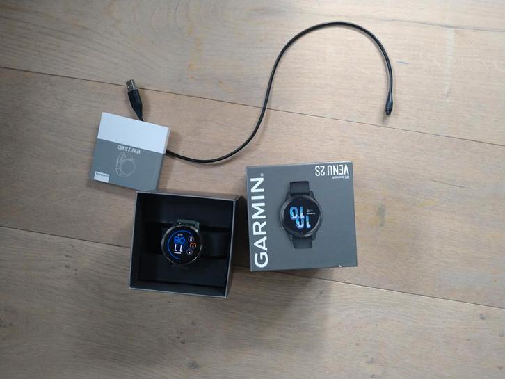 Garmin Venu 2S, Sieraden, Tassen en Uiterlijk, Sporthorloges, Zo goed als nieuw, Android, Zwart, Afstand, Calorieverbanding, Conditie
