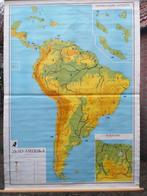 Schoolkaart Zuid-Amerika, Suriname en Ned. Antillen., Antiek en Kunst, Antiek | Schoolplaten, Aardrijkskunde, Ophalen