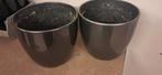 Bloempotten  grijs metallic, Tuin en Terras, Ophalen, Gebruikt, Rond, Aardewerk