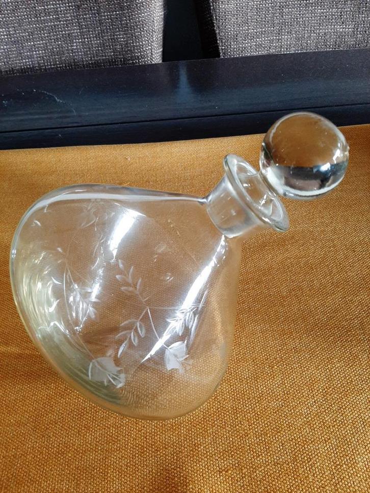 Glazen wijnkaraf met stop, onbeschadigd, Antiek en Kunst, Antiek | Glas en Kristal, Ophalen of Verzenden