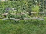 6 Franse bistro stoeltjes, Tuin en Terras, Ophalen, Gebruikt, Metaal, Inklapbaar