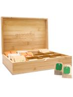 Theedoos 12 Vaks - Bamboe - Nieuw - Cadeautip, Ophalen of Verzenden, Nieuw