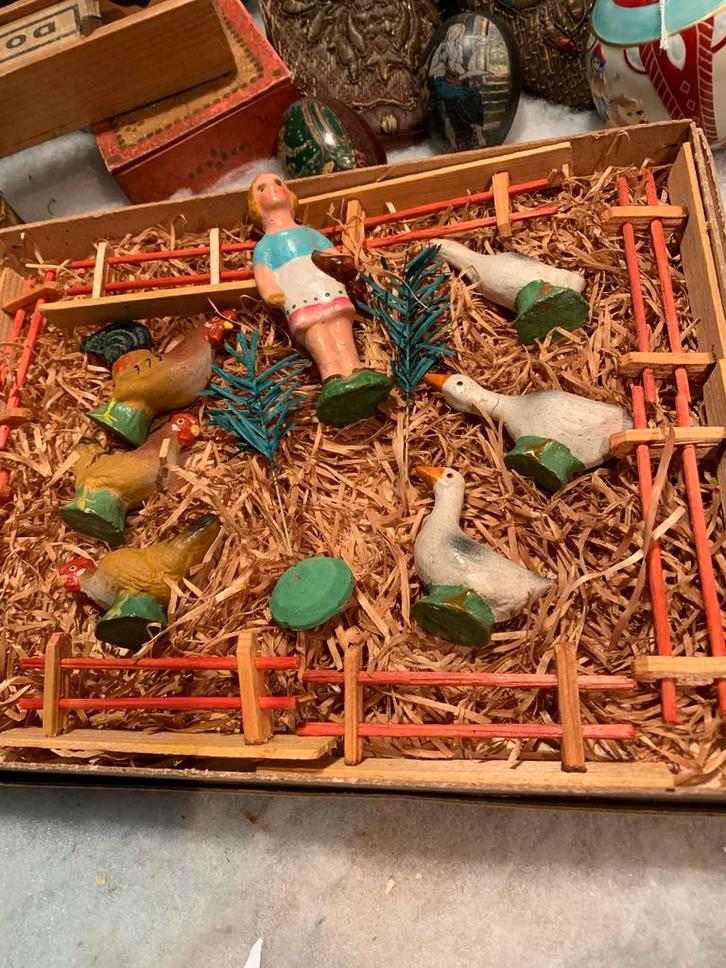 Antieke Boerderij Dieren Set, Antiek en Kunst, Antiek | Speelgoed, Ophalen of Verzenden