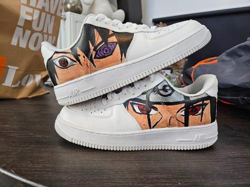 Unieke handgeschilderde Nike Air Force 1 – Naruto design, Kleding | Heren, Schoenen, Zo goed als nieuw, Sneakers of Gympen, Wit