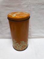 Vintage Hooimeijer Beschuitblik Oranje Bloemmotief, Antiek en Kunst, Ophalen of Verzenden