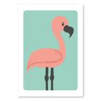 Poster Flamingo A4 mint kinderkamer babykamer roze vogel, Rechthoekig Staand, Verzenden, A4 of kleiner, Nieuw