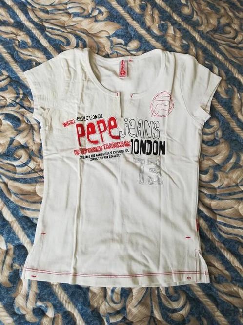 White cotton blend short sleeve T-shirt by Pepe Jeans. XS, Kleding | Dames, T-shirts, Nieuw, Maat 34 (XS) of kleiner, Wit, Korte mouw