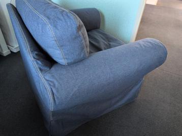 IKEA Ektorp fauteuil met spijkerstof hoes (+witte hoes) - afbeelding 2