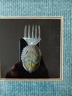 Twee Antiek masker lijst van Afrikaanse Wall Art Brons, Ophalen of Verzenden