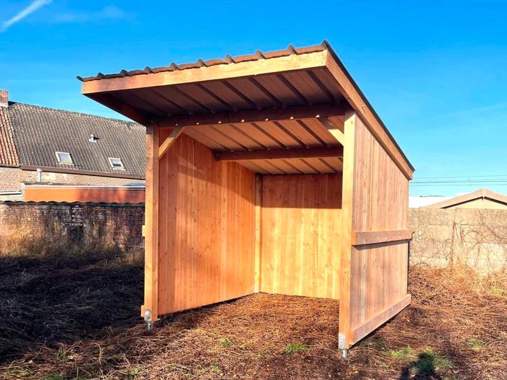 Schuilstal 3x4 in 27mm massief Douglashout, Dieren en Toebehoren, Stalling en Weidegang, Stalling, Weidegang, 1 paard of pony