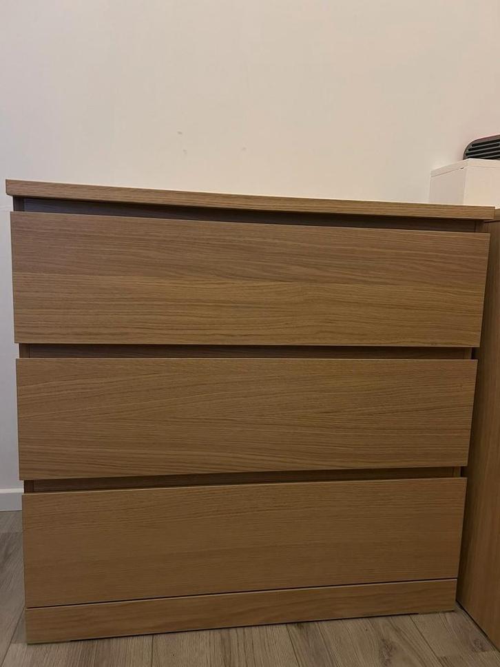 2x IKEA MALM Chest of 3 Drawers, Huis en Inrichting, Kasten | Ladekasten, Zo goed als nieuw, Minder dan 100 cm, 50 tot 100 cm