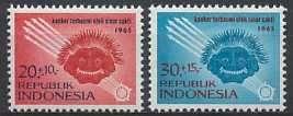 Indonesie Zonnebloem nr 487/8 postfris 1965, Postzegels en Munten, Postzegels | Azië, Postfris, Zuidoost-Azië, Ophalen of Verzenden
