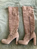Suede taupe laarzen Caroline Biss mt 41, Hoge laarzen, Bruin, Ophalen of Verzenden, Zo goed als nieuw