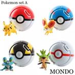 4 Pokemon ballen poppetjes pokeball figuren pikachu bluray, Ophalen of Verzenden, Nieuw