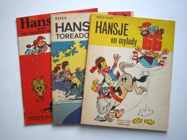 3x Hansje, Favorietenreeks, Berck, Boeken, Stripboeken, Gelezen, Meerdere stripboeken, Ophalen of Verzenden