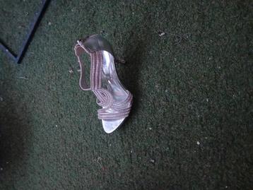 Prachtige  hoge zilveren  schoenen 1 k gedragen  beschikbaar voor biedingen
