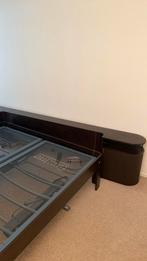 Auping Auronde + achterwand bruin 180x200, Huis en Inrichting, Slaapkamer | Bedden, Ophalen, Tweepersoons, Zo goed als nieuw, 180 cm