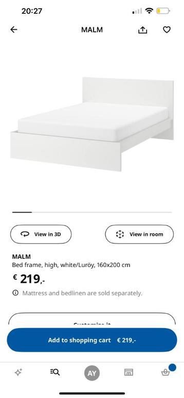 Ikea MALM Bed 160x200 beschikbaar voor biedingen