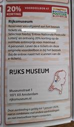 Rijksmuseum 20% kortingsbon, Drie personen of meer, Kortingskaart