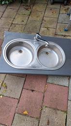 Dubbele spoelbak met kraan, Huis en Inrichting, Keuken | Keukenelementen, Ophalen of Verzenden