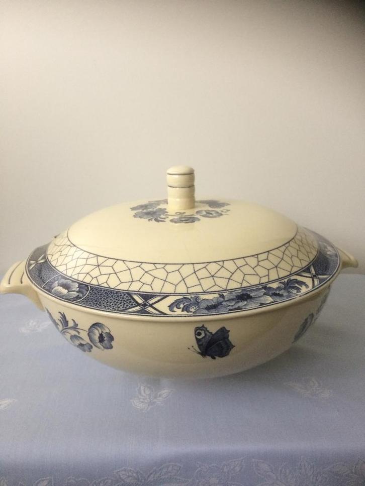 Butterfly Vintage Soepterrine jaren 1930, Huis en Inrichting, Keuken | Servies, Gebruikt, Overige typen, Overige stijlen, Aardewerk