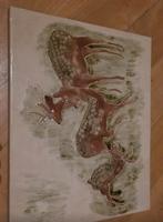 Vintage Tegel Plateau - Herten Motief - Maw & Co, Antiek en Kunst, Ophalen of Verzenden