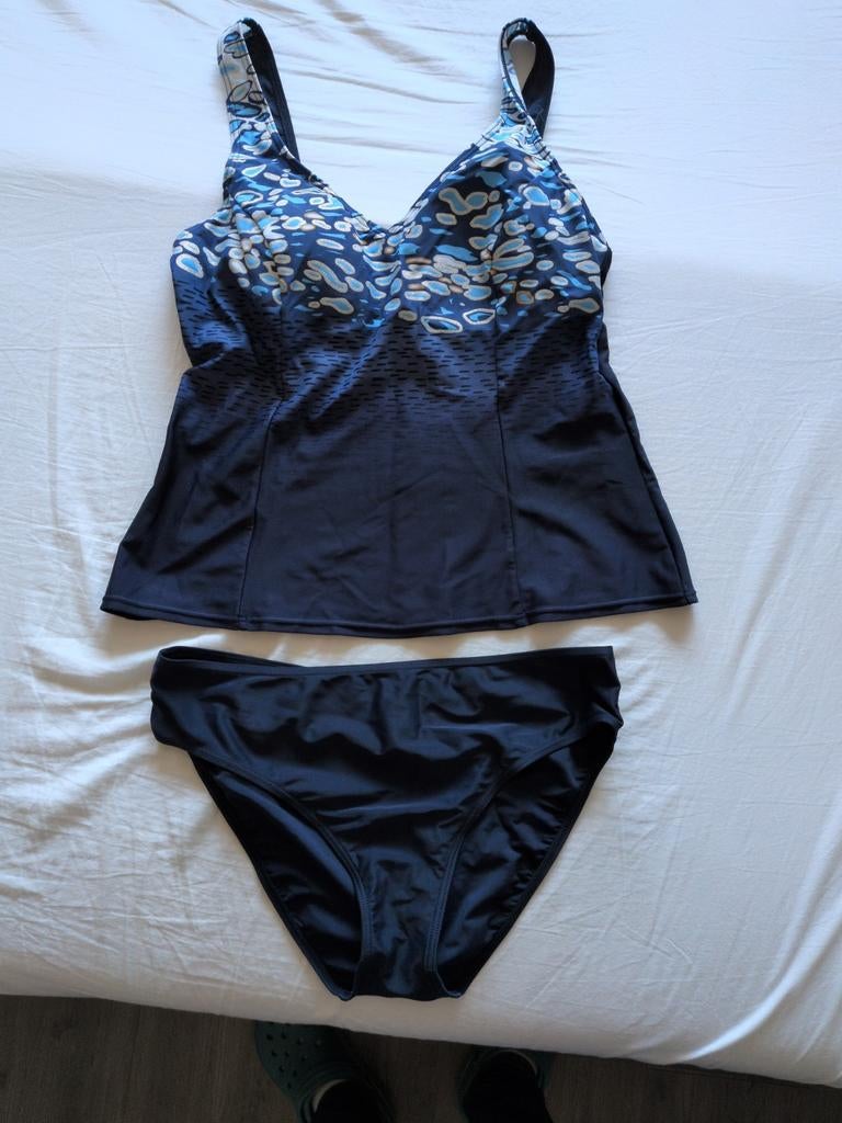 Dames Tankini met patroon - Maat 42, Kleding | Dames, Badmode en Zwemkleding, Ophalen of Verzenden, Gedragen, Blauw, Badpak
