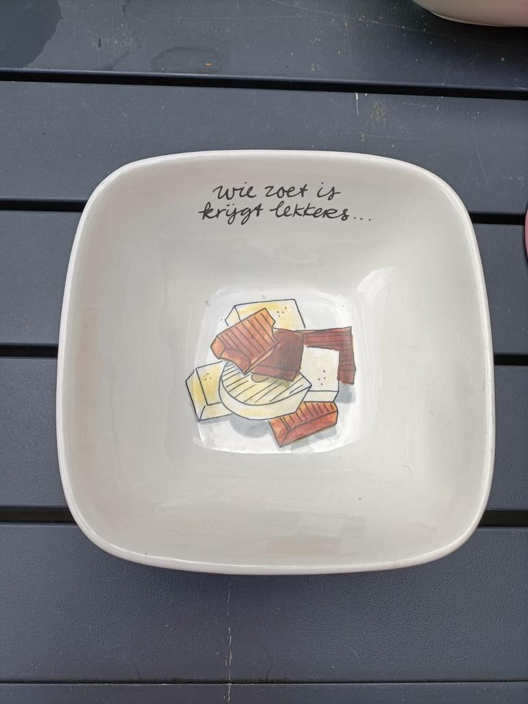 Blond Amsterdam schaaltje " Wie zoet is krijgt lekkers", Blond Amsterdam, Ophalen of Verzenden, Aardewerk, Schaal of Schalen