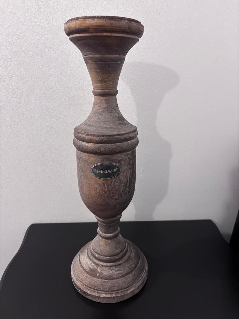 Riverdale houten kandelaar 45cm hoog, Ophalen, Zo goed als nieuw, Kandelaar, Hout