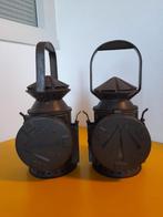 Zeldzame Militaire Spoorwachterslampen WO II - Set van 2, Ophalen