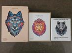 Houten puzzels dieren wolf leeuw das, Ophalen