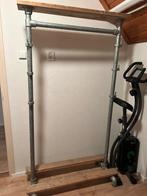 Kledingrek steigerhout en buizen, Ophalen, Met plank(en), 50 tot 100 cm, Zo goed als nieuw