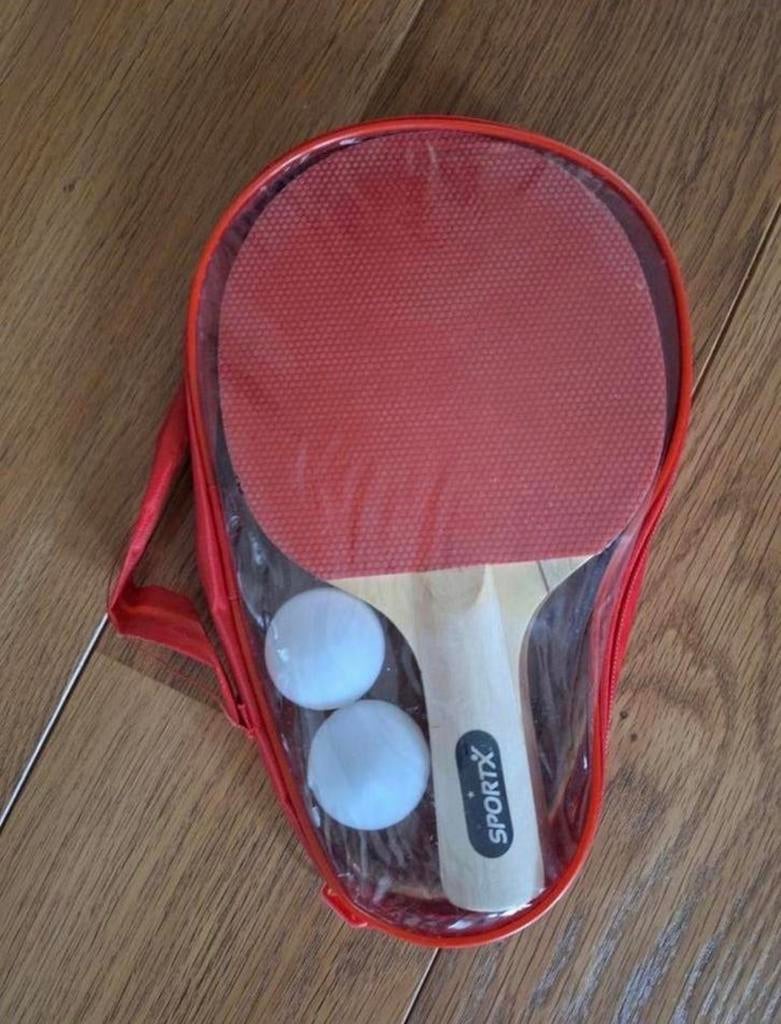 Complete tafeltennisset SPORTX met 2 batjes en 2 ballen, Sport en Fitness, Ophalen of Verzenden, Zo goed als nieuw, Net, Batje(s) of Balletje(s)