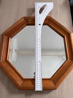 Vintage achthoekige spiegel met houten frame, Huis en Inrichting, Woonaccessoires | Spiegels, Ophalen, Minder dan 50 cm, Gebruikt
