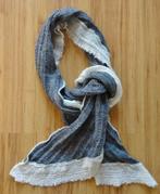 Nieuw: aparte gebreide sjaal grijs wol-wit ajour 240 x 45 cm, Ophalen of Verzenden, Nieuw, Maat 46/48 (XL) of groter, Sjaal