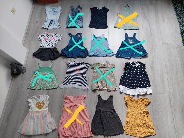 Jurken korte mouwen maat 80 meisje jurkjes zomer mouwloos, Kinderen en Baby's, Babykleding | Maat 80, Zo goed als nieuw, Meisje