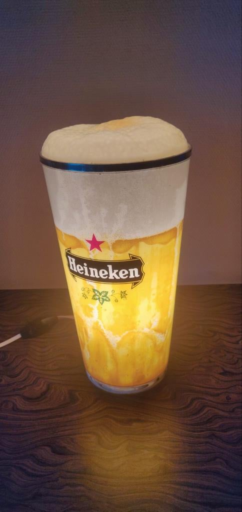 Lichtbakje in de vorm van een Heineken bierglas, Verzamelen, Merken en Reclamevoorwerpen, Ophalen of Verzenden, Zo goed als nieuw