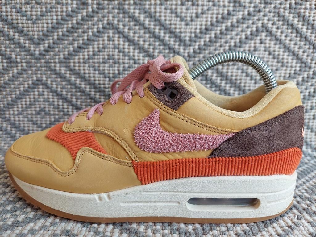Nike Air Max 1 Crepe Wheat Gold Rust Pink 39, Overige kleuren, Nike, Ophalen of Verzenden, Sneakers of Gympen