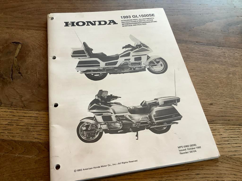 Honda GL1500SE Handleiding - 1993., Motoren, Handleidingen en Instructieboekjes, Verzenden, Honda