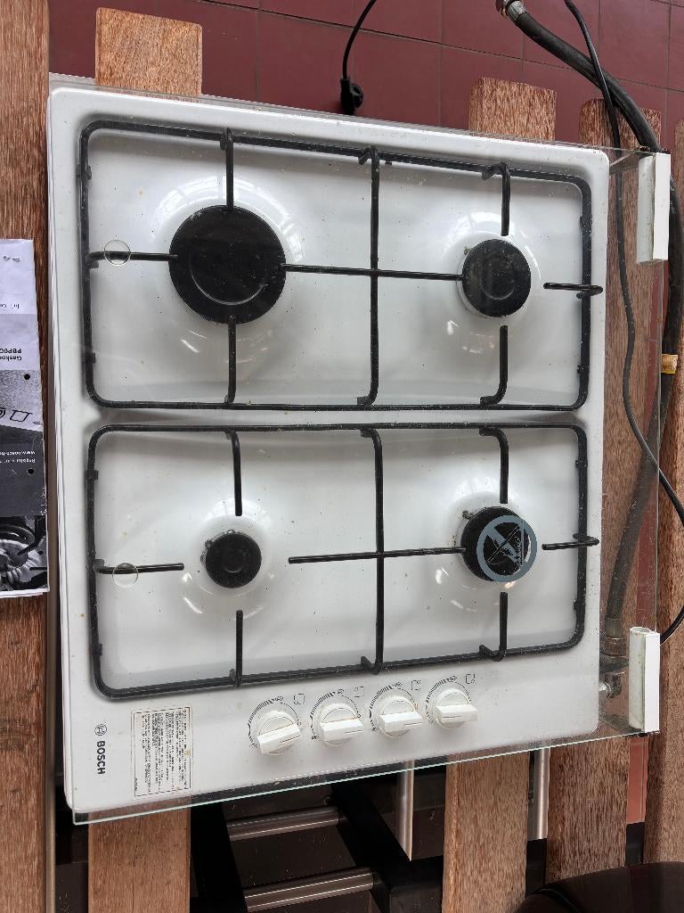 Vrijstaande Gaskookplaat BOSCH Wit Metaal, Ophalen, Gebruikt, 4 kookzones, Gas