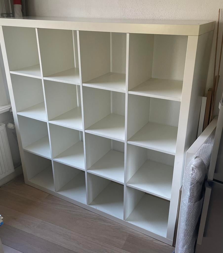Kallax Ikea kast, 16 vakken wit, Ophalen, Gebruikt, 25 tot 50 cm, Minder dan 100 cm